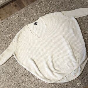 Express Women's Oversized White Sweater - Size XS